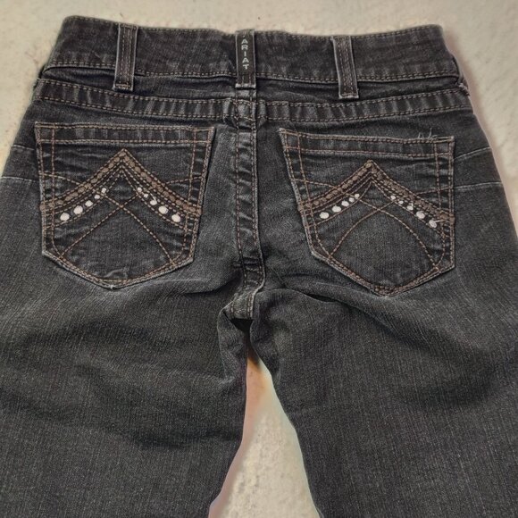 Ariat REAL Jeans Womens Size 27L Black Riding Mid Rise Bootcut 10011684 - Picture 8 of 13